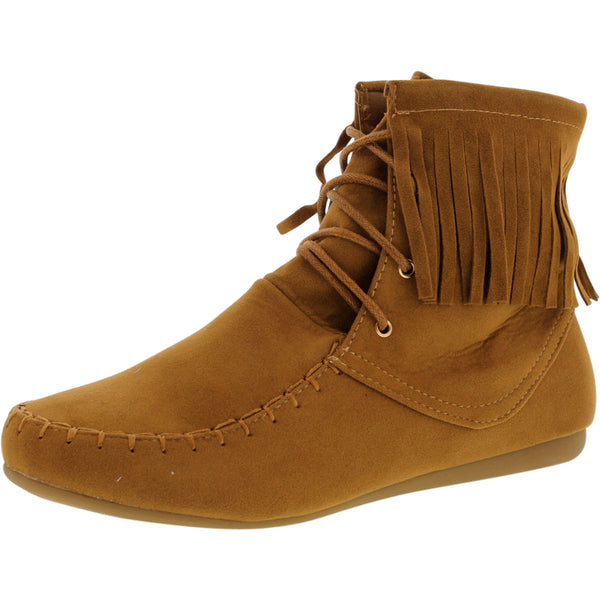Forever - Women's Fringe Booties - Tan/Sand - V.I.M. - 1