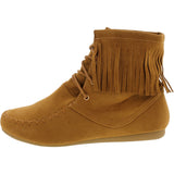 Forever - Women's Fringe Booties - Tan/Sand - V.I.M. - 2