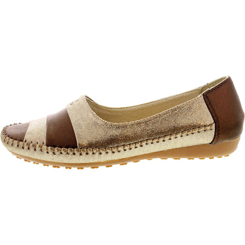 Golden Road - Women's Shining Comfort Flats - Gold