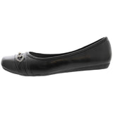 Lucita - Women's Oval Buckle Flat - Black - V.I.M.