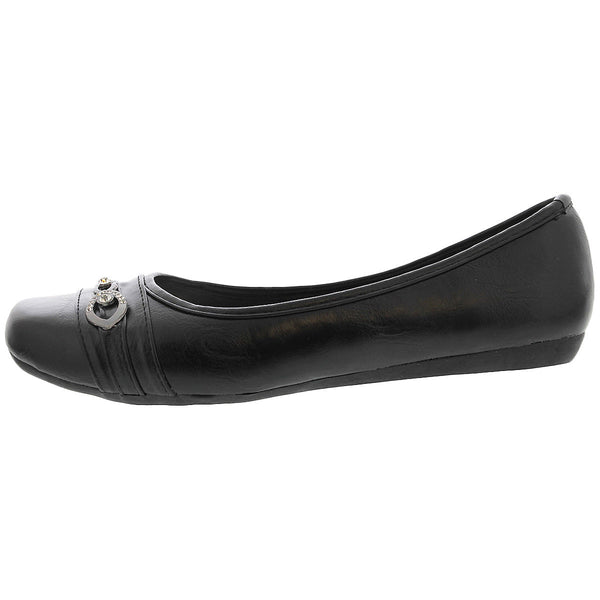 Lucita - Women's Oval Buckle Flat - Black - V.I.M.