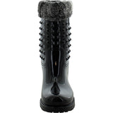 Forever - Women's Fur Socking Studded Rain Boots - Black - V.I.M. - 3