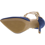 Denim Lounge - Women's Studded 2 Straps Pointy Dress Shoes - Dark Denim - V.I.M. - 4