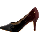 Forever - Women's 2 Tone Pointy Dress Shoes - Wine - V.I.M. - 2