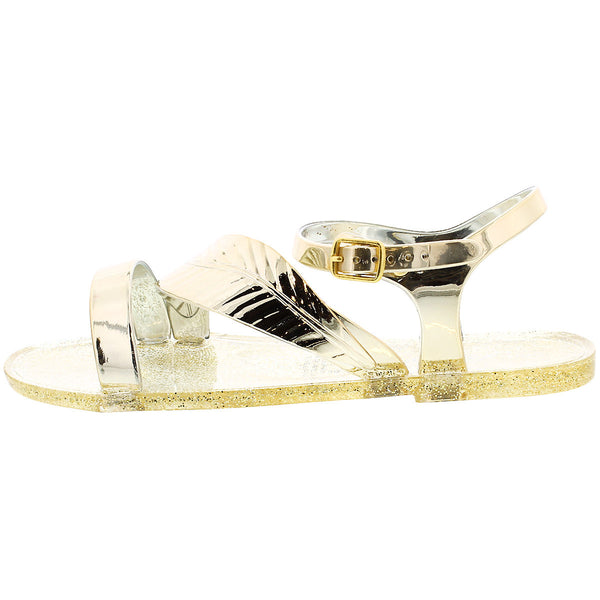 Forever - Women's Jelly Leaf Sandals - Gold - V.I.M.