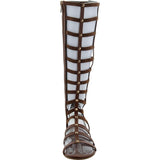 Bamboo - Women's Side Elastic Tall Gladiator Sandals - Chestnut - V.I.M. - 3