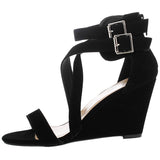 Forever - Women's Summer Wedge Sandal - Black - V.I.M.
