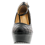 Delicacy - Women's Quilted Ankle Strap Wedge - Black - V.I.M. - 3