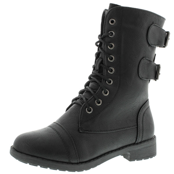 Lucky Top - Girl's Two Buckles Ridding Boots - Black - V.I.M. - 1