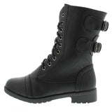 Lucky Top - Girl's Two Buckles Ridding Boots - Black - V.I.M. - 2