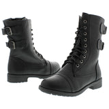 Lucky Top - Girl's Two Buckles Ridding Boots - Black - V.I.M. - 3