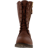 Lucky Top - Kid's Quilted Side Zipper Millitary Boots - Tan - V.I.M. - 3