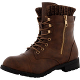 Lucky Top - Girls Sweater Top Booties - Brown - V.I.M. - 1