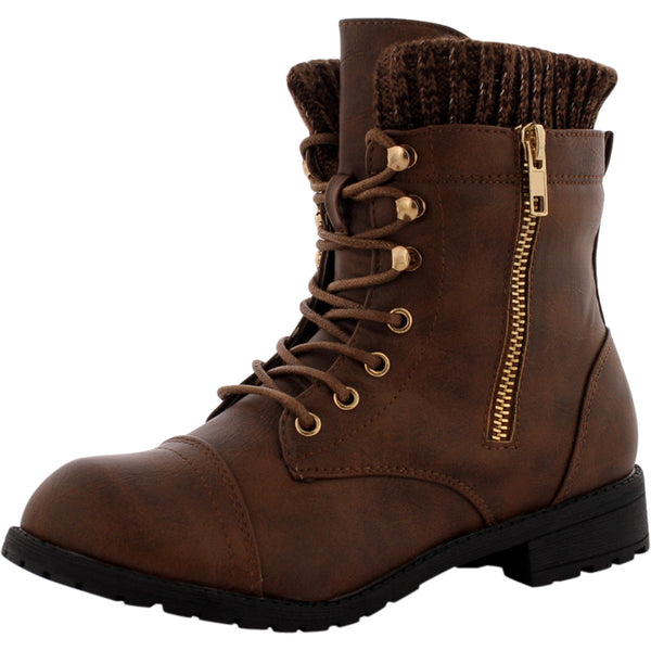 Lucky Top - Girls Sweater Top Booties - Brown - V.I.M. - 1