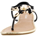 Link - Junior's Round Pearl Sandals - Black - V.I.M. - 3