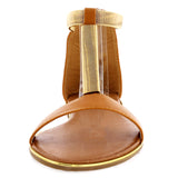 Link - Junior's Metal Piece Glaide Sandals -Tan - V.I.M. - 3