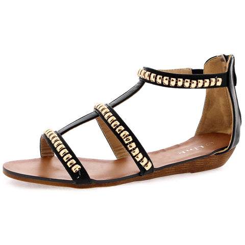 Link - Girls' Studded Gladie Sandals (Toddler/Little Kid/Big Kid) - Black