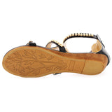 Link - Junior's Studded Gladie Sandals - Black - V.I.M. - 5