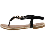 Link - Junior's Chain T-Strap Sandals - Black - V.I.M. - 2