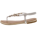 Link - Junior's Chain T-Strap Sandals - Sliver - V.I.M. - 2