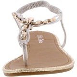 Link - Junior's Chain T-Strap Sandals - Sliver - V.I.M. - 3