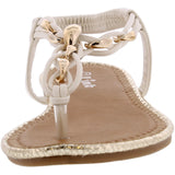 Link - Junior's Chain T-Strap Sandals - White - V.I.M. - 3